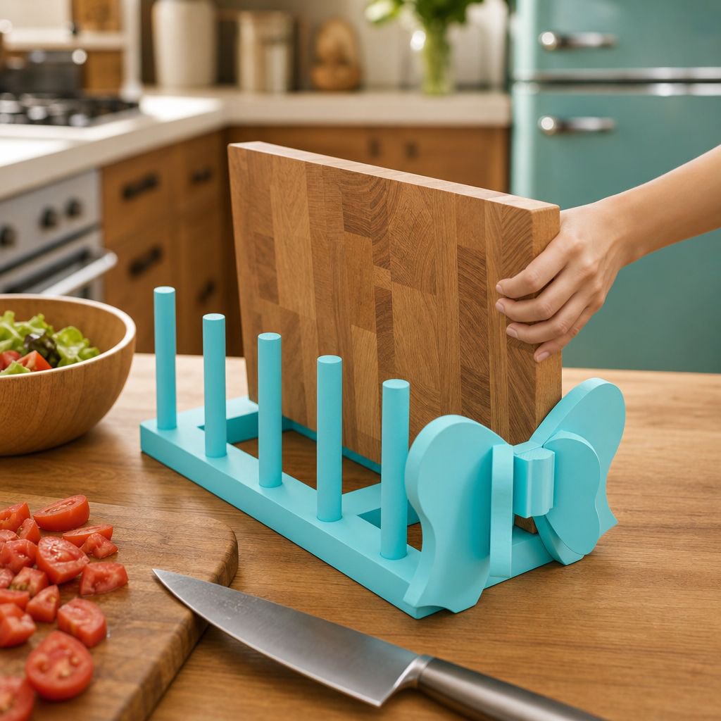 Bamboo bowl and plate rack displaying dishes