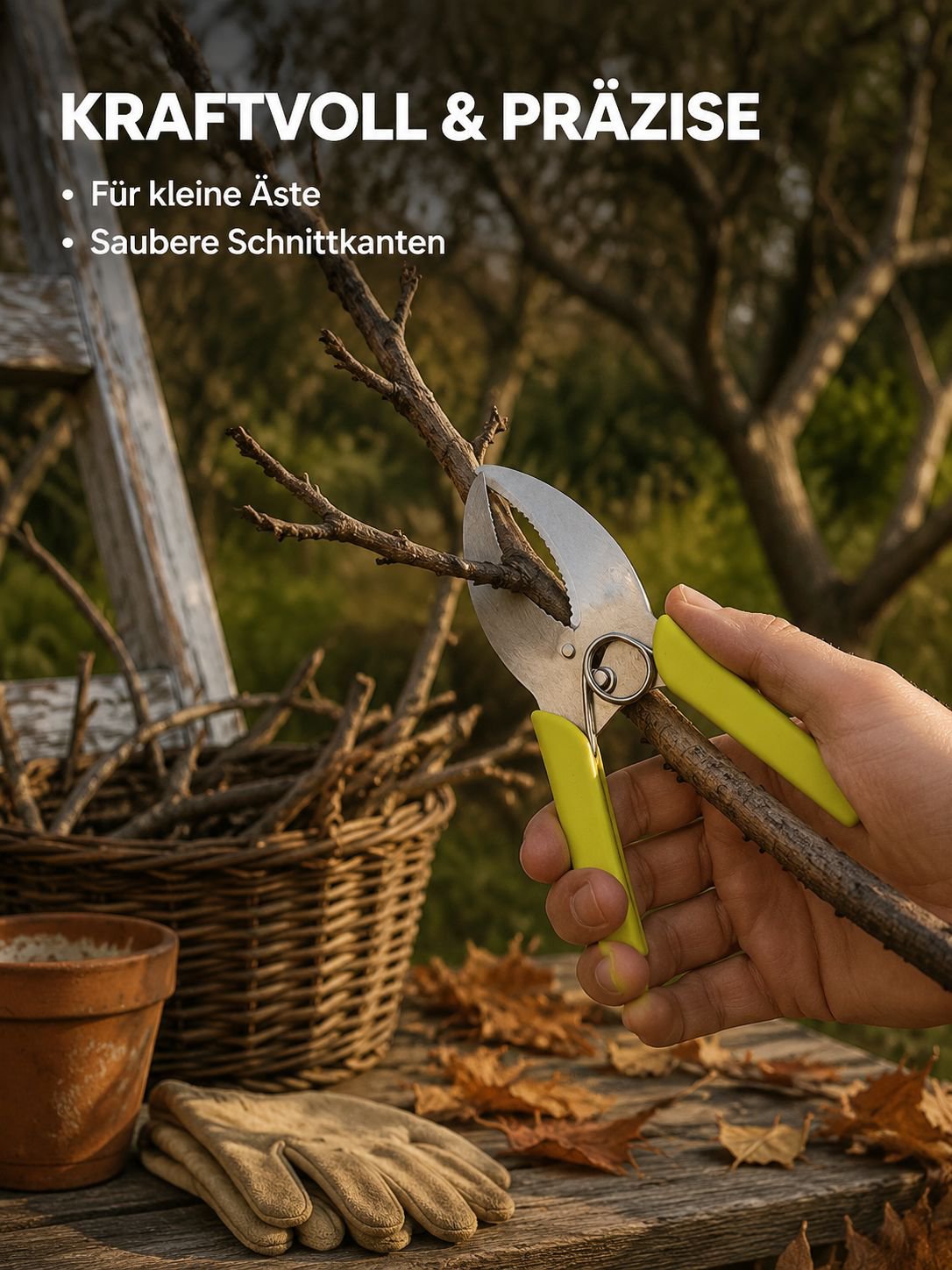Gartenschneider für Blumen und Gemüse, scharf und langlebig