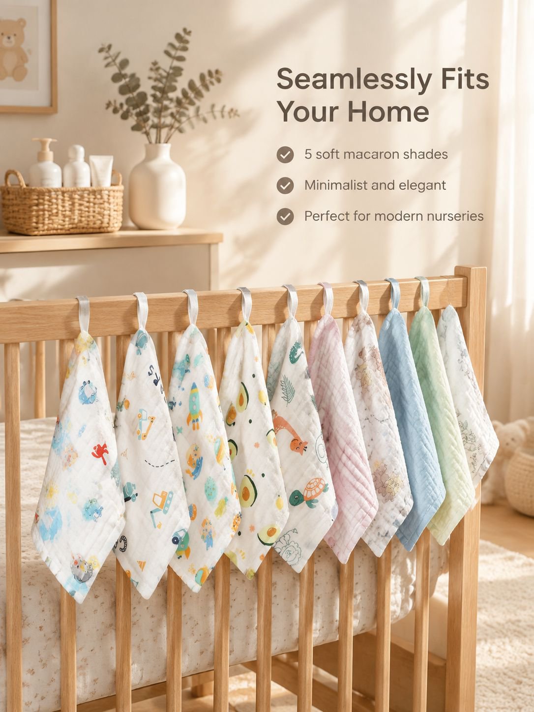 Gentle gauze face towel for baby bath and wash routines