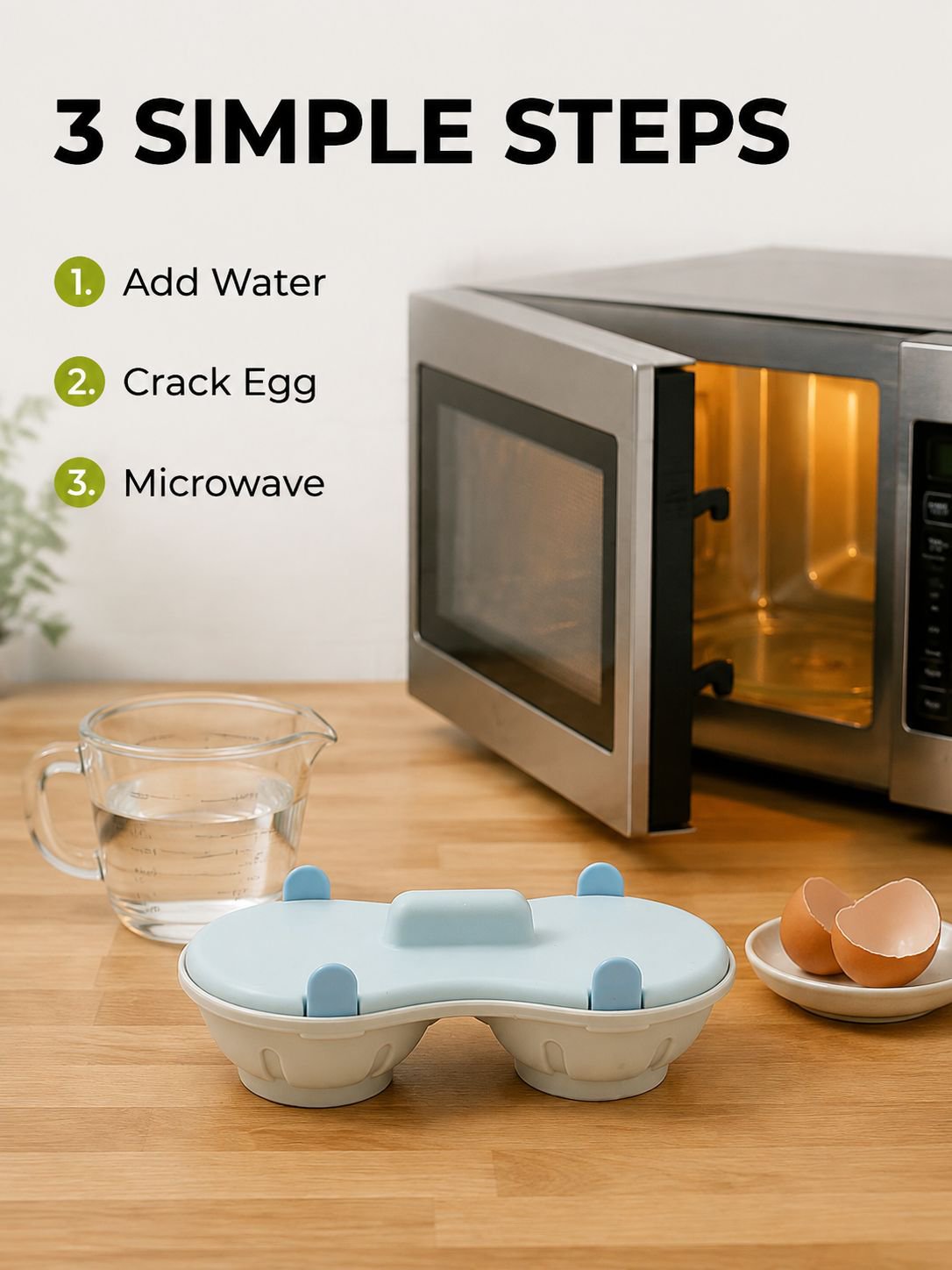Microwave Egg Cooker, Steamed Egg Box, Creative Kitchen Gadgets, Egg Cooker, Boiled Eggs, Low-Fat Fi