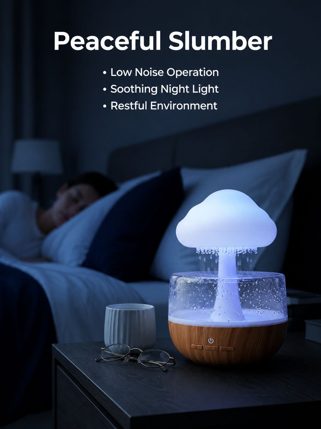 Cloud Raindrop Smart Color Changing Humidifier