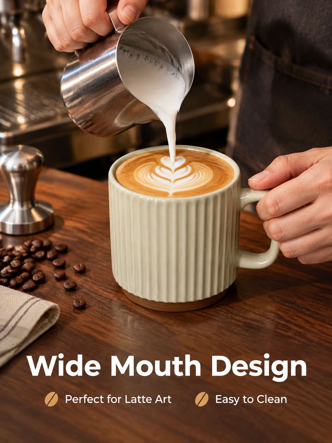 Retro ceramic coffee mug for everyday use