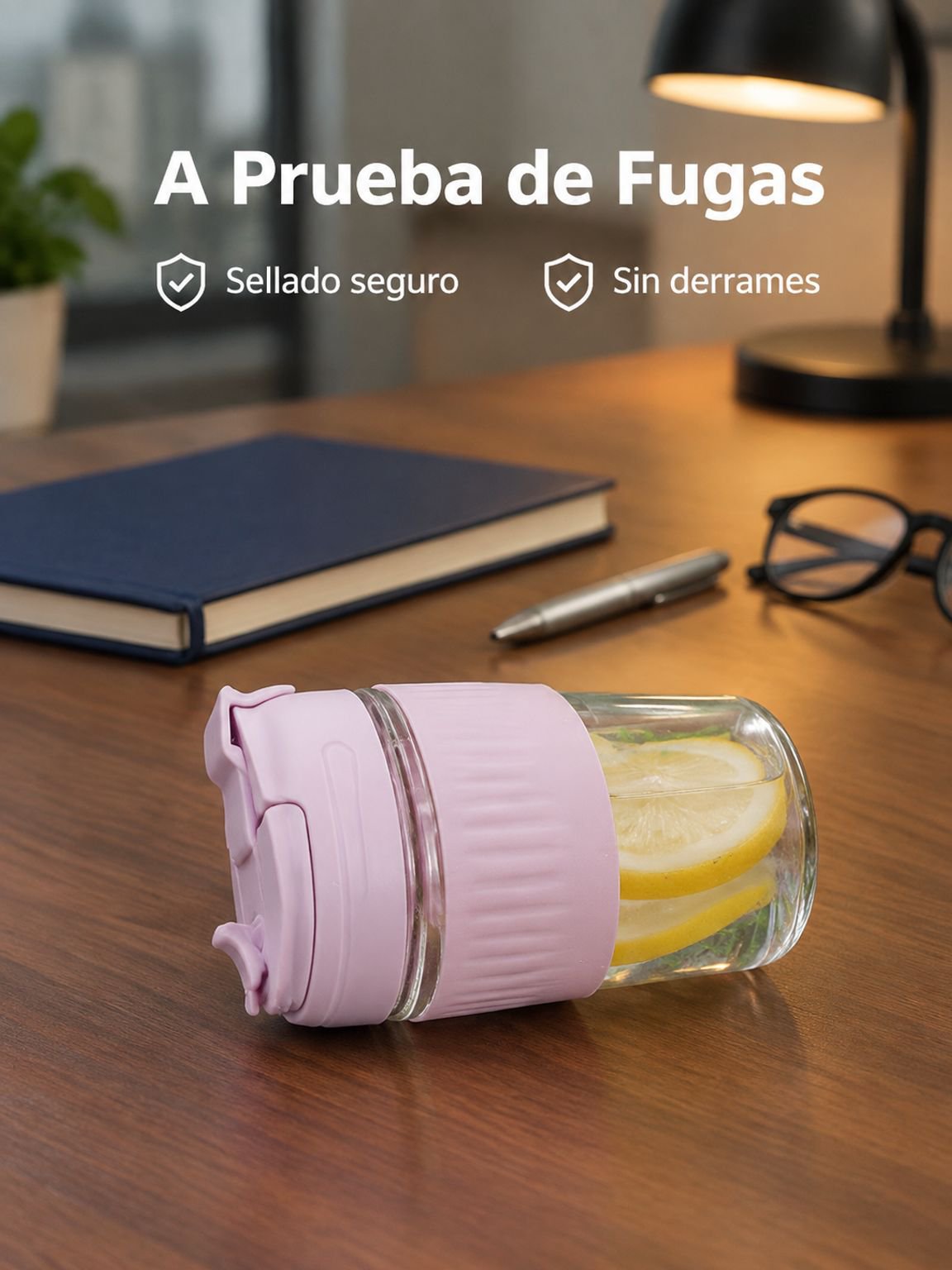 Vaso transparente para servir bebidas frías en casa