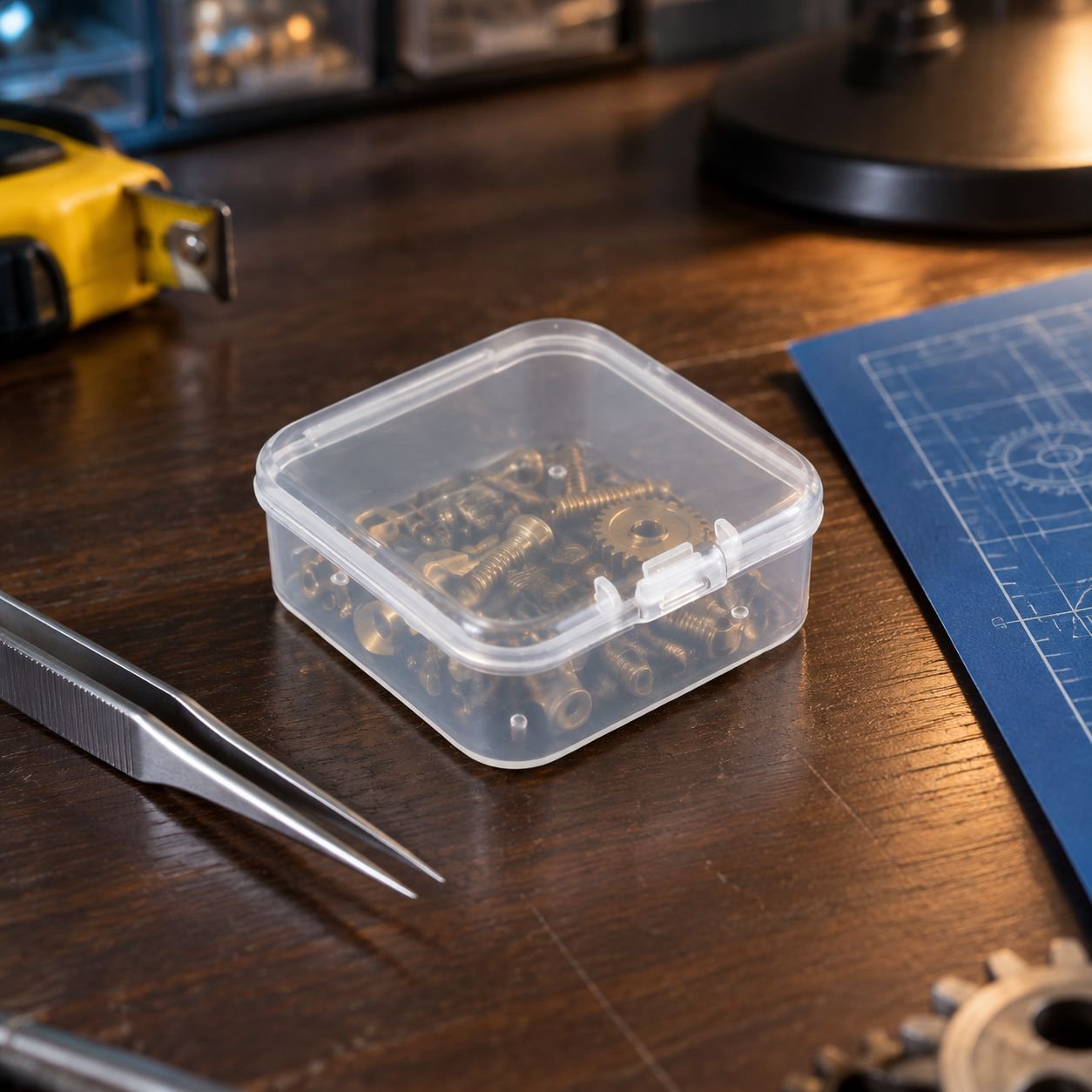 Organizador multifuncional con tapa semitransparente