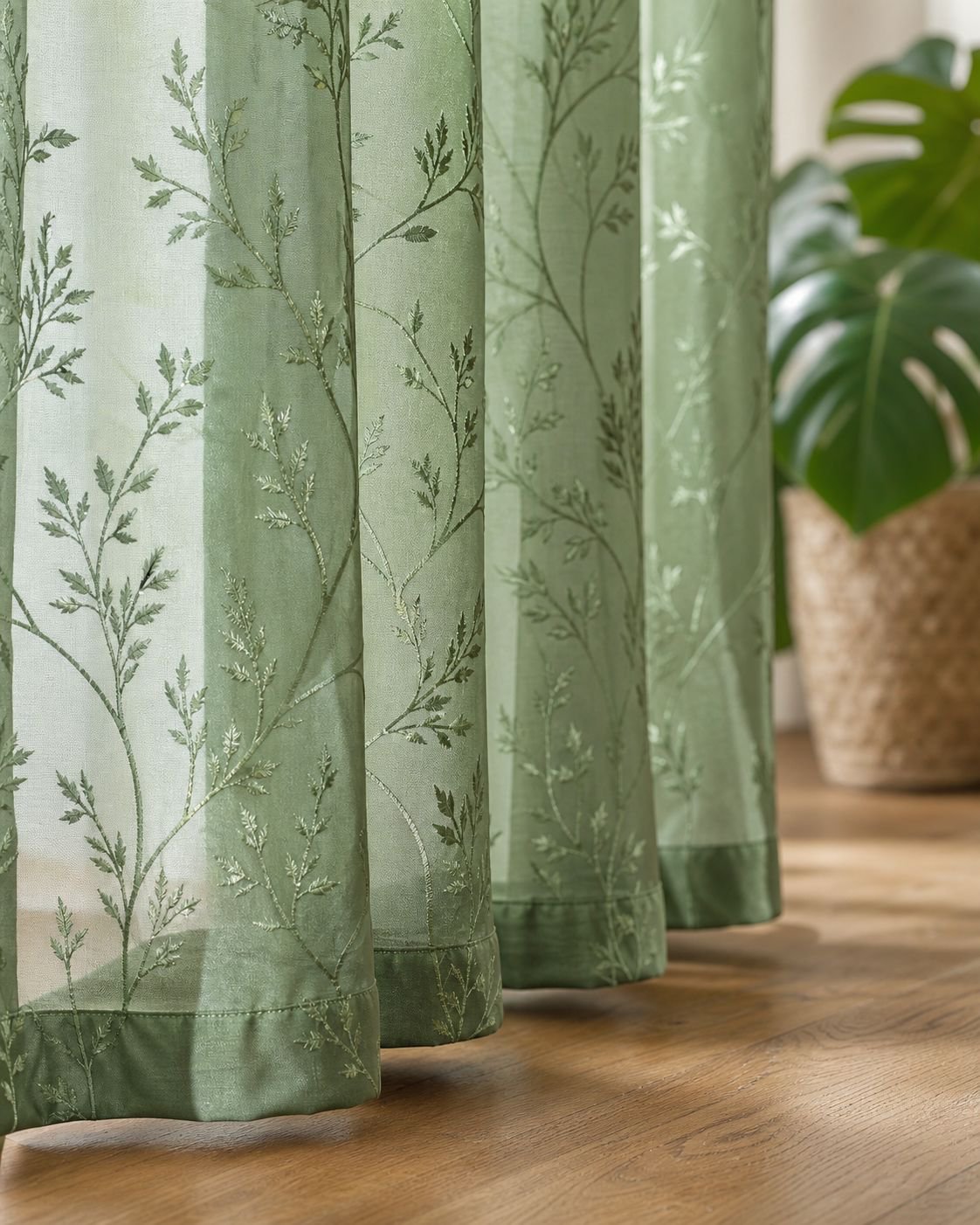 Blackout curtain providing privacy in modern home