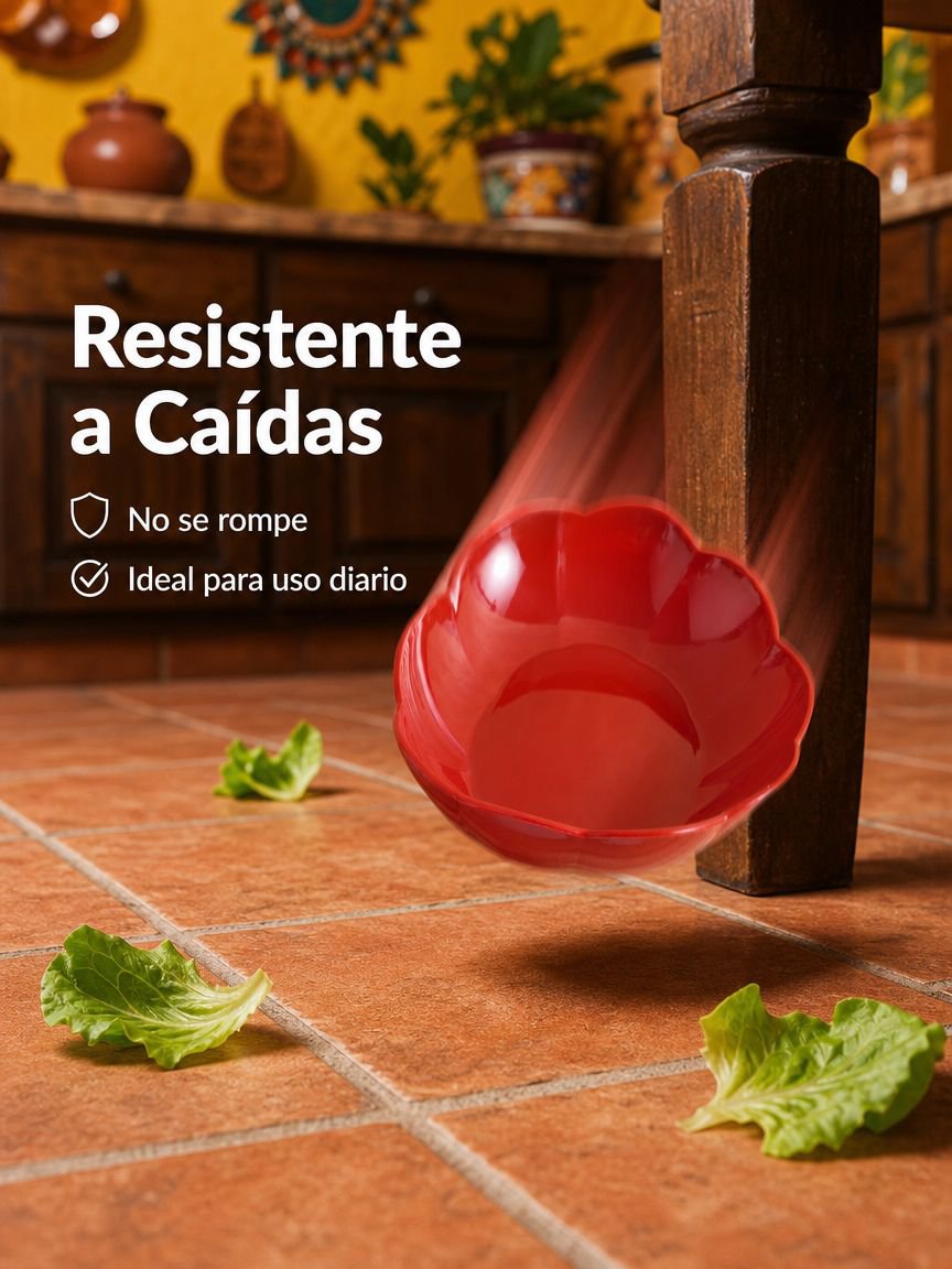 Plato de PP resistente a caídas con diseño floral