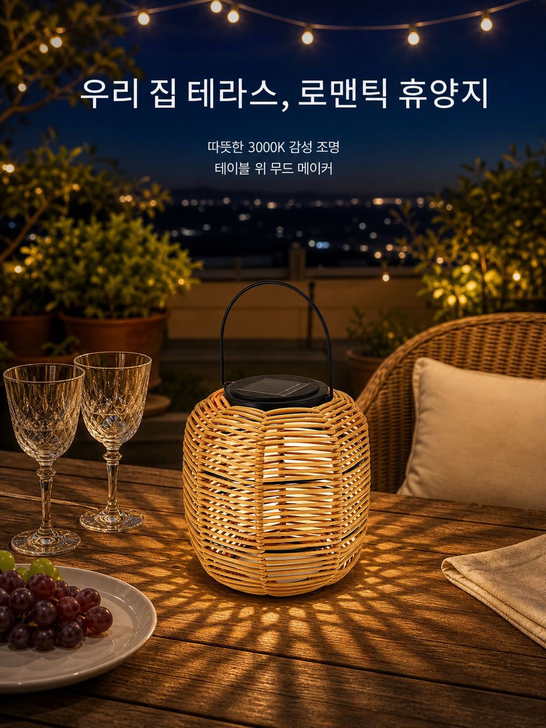 직조 정원용 태양광 조명