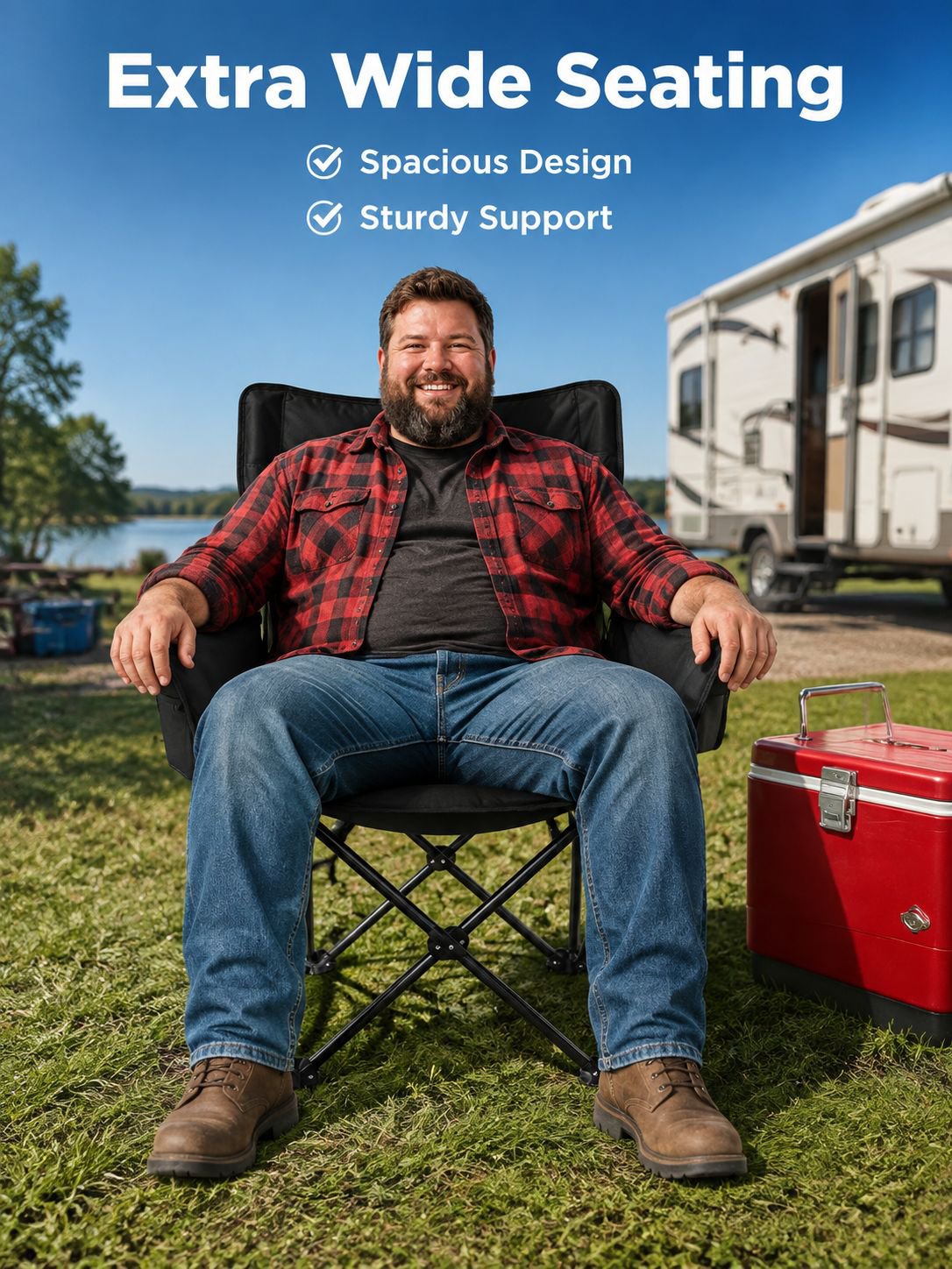 High-back folding fishing chair