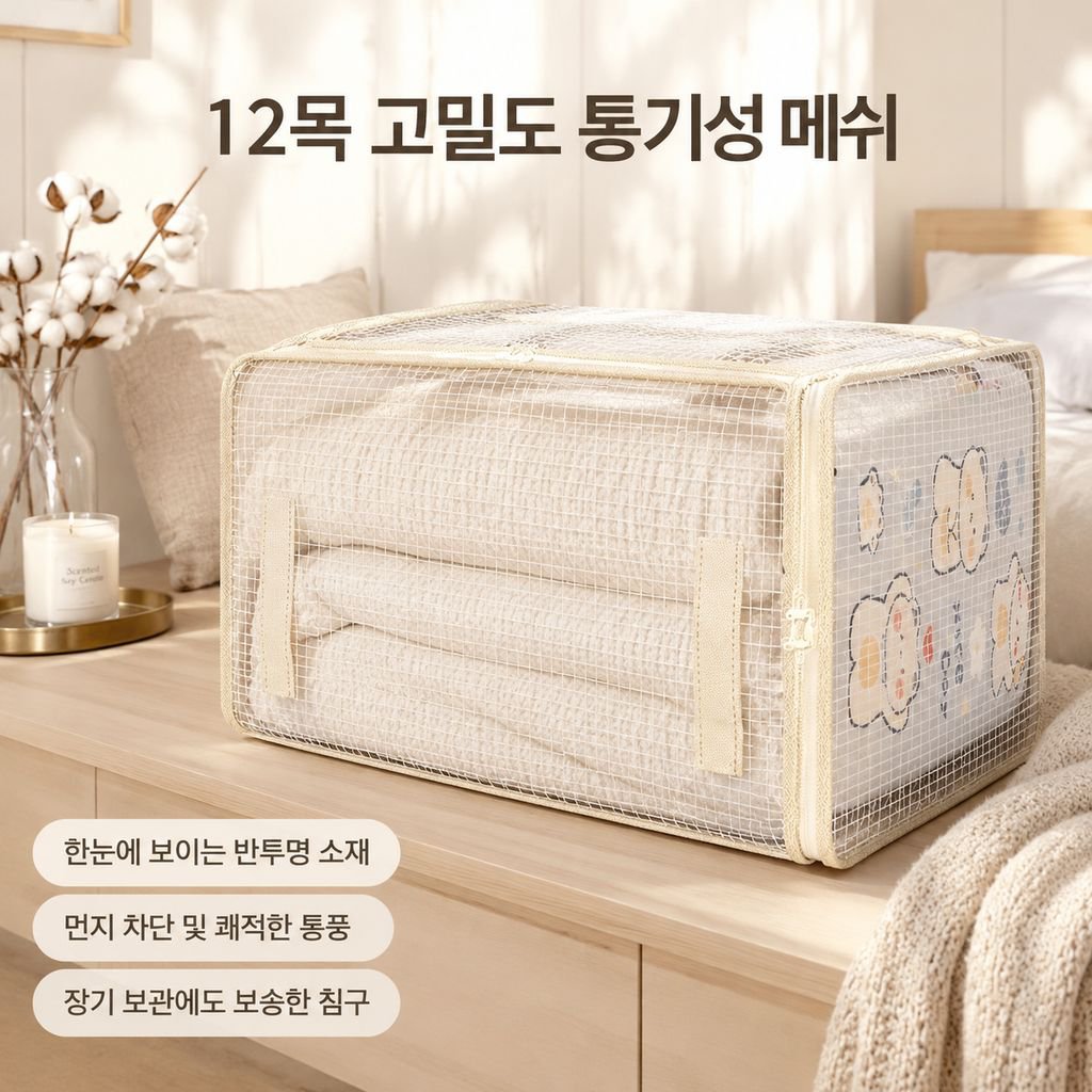 매쉬 침구 4종세트 수납백 가정용 이불커버 정리백 옷장 방진 방습 보관백