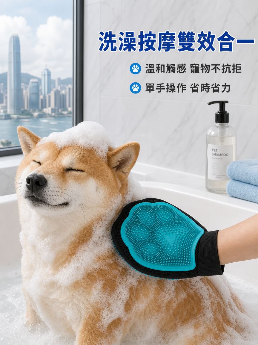 寵物洗澡按摩手套