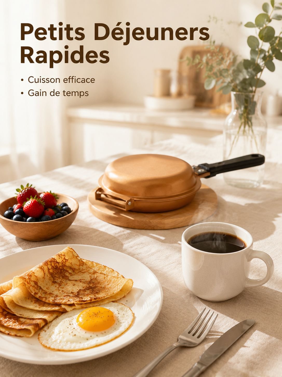 Poêle à petit-déjeuner double face