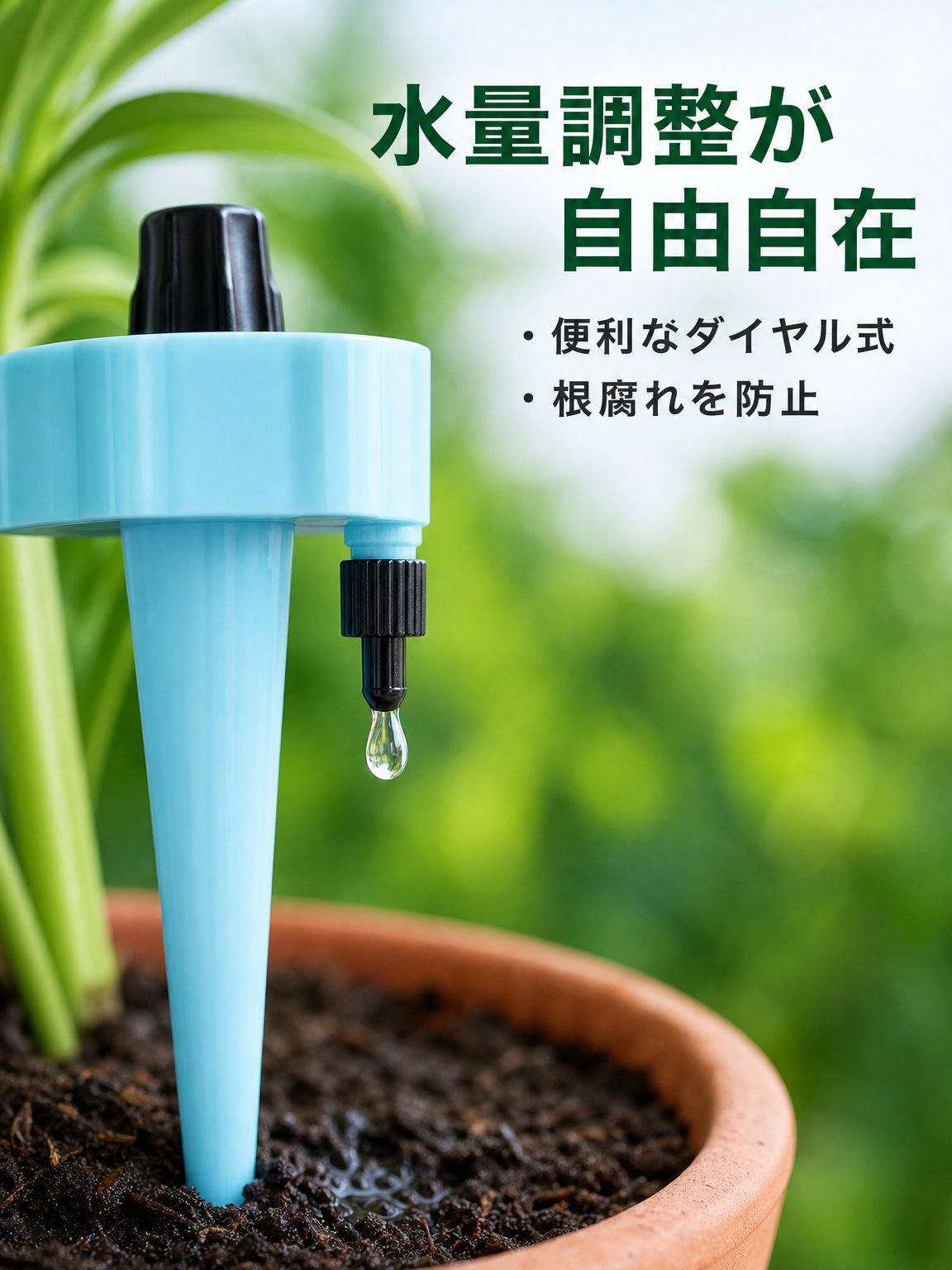 植物自動給水装置 水量調整 ドリップタイプ 鉢・ペットボトル対応 6個セット