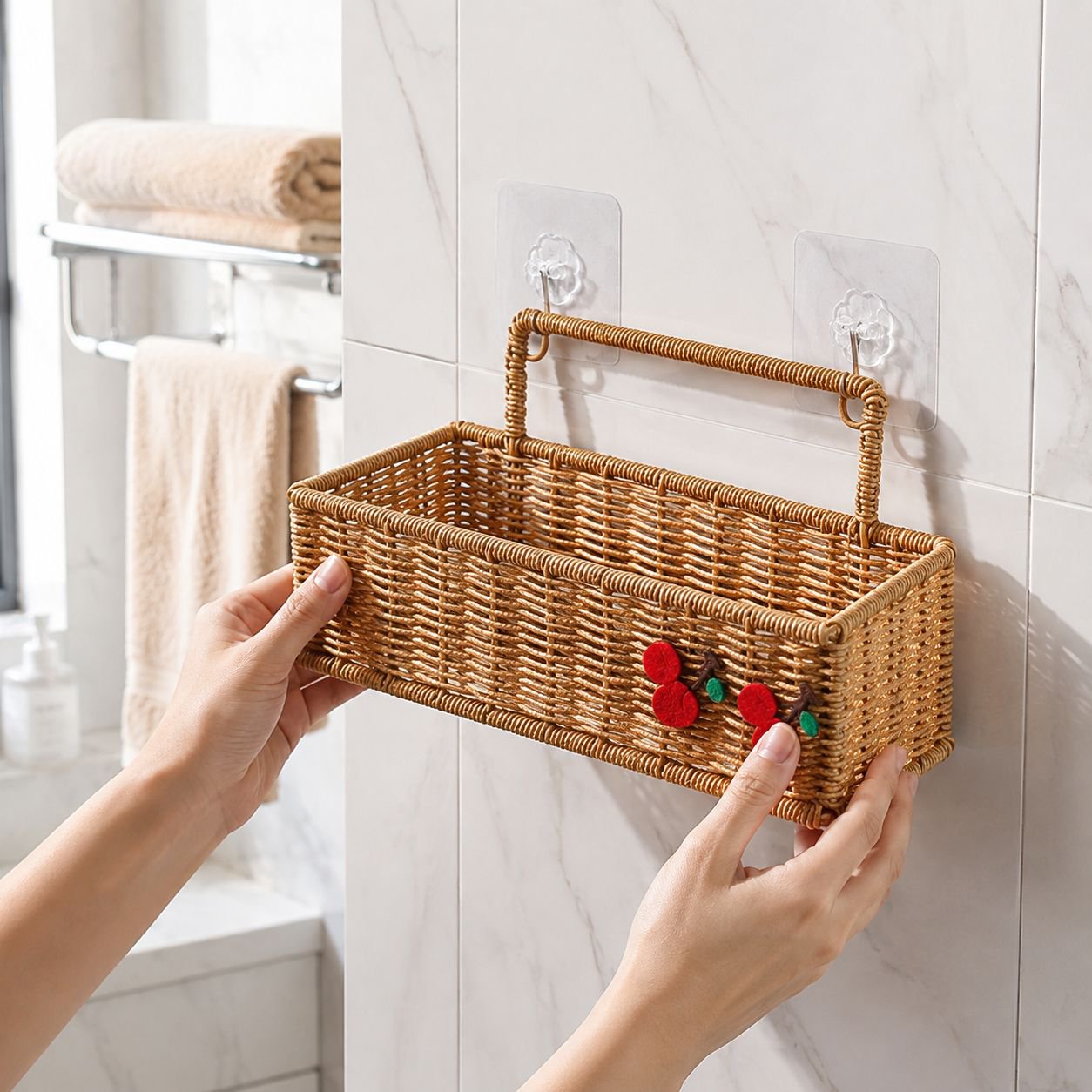 Multi-functional Plastic Bathroom Storage Basket, Kitchen Organizer Rack