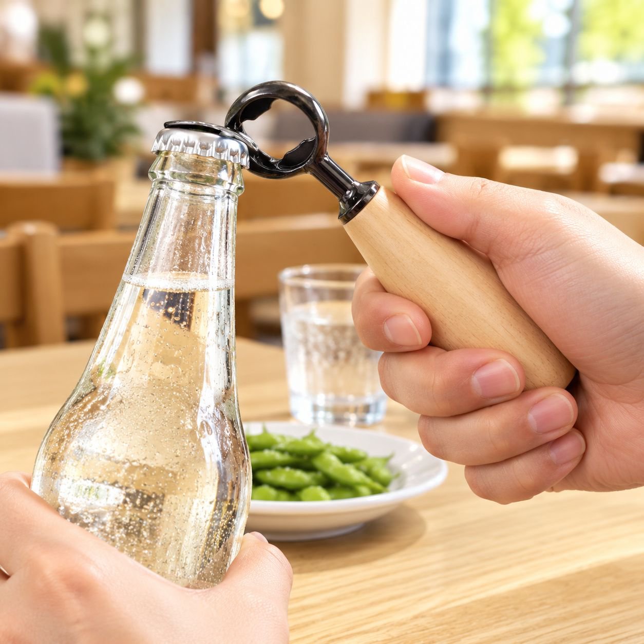 おしゃれな木製ビール瓶オープナー