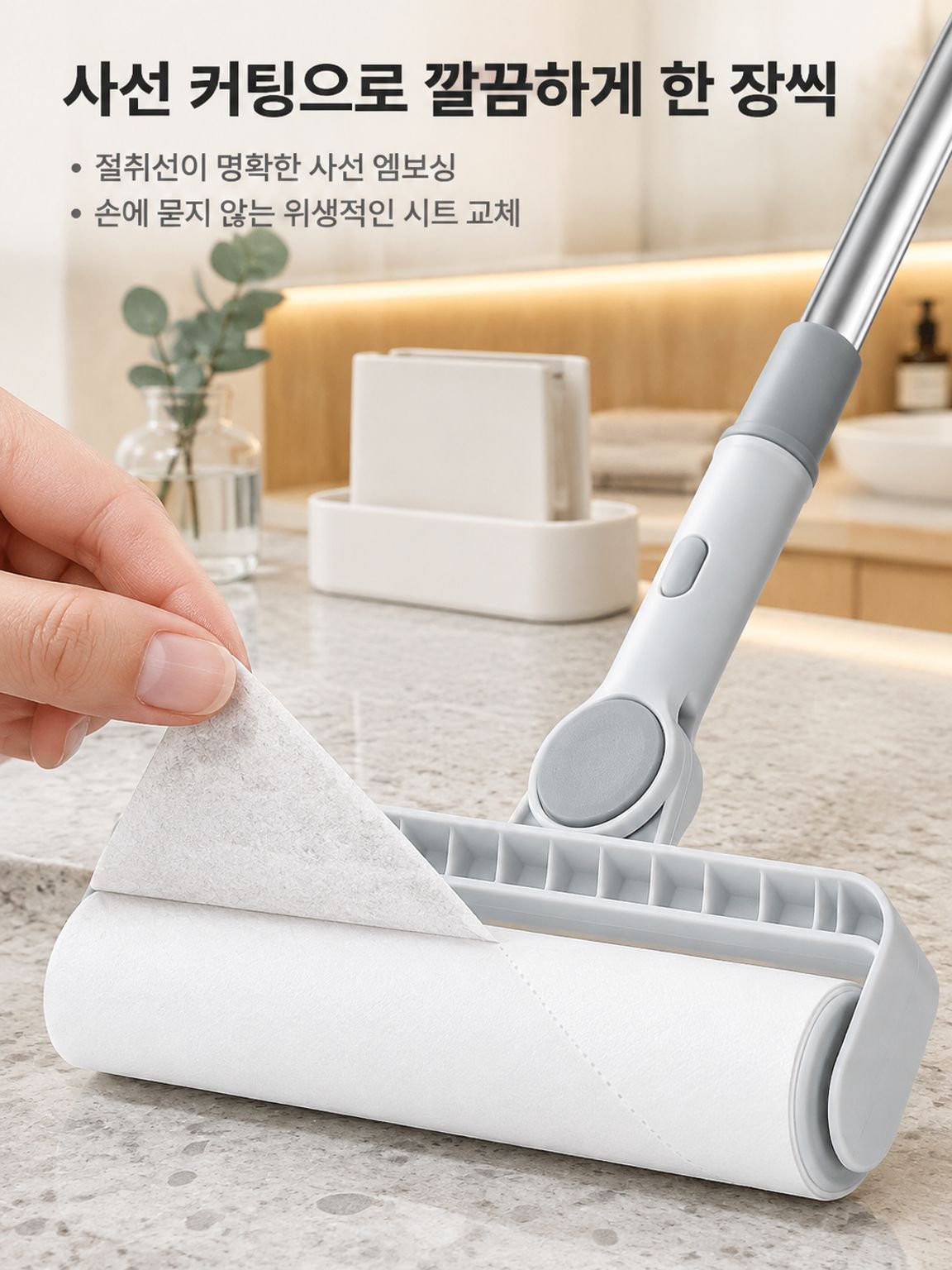 대형 만능 신축 롱핸들 롤러 털 제거기