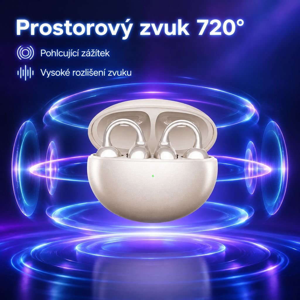 Sportovní Bluetooth sluchátka s klipem na uši, potlačením hluku a kostním vedením