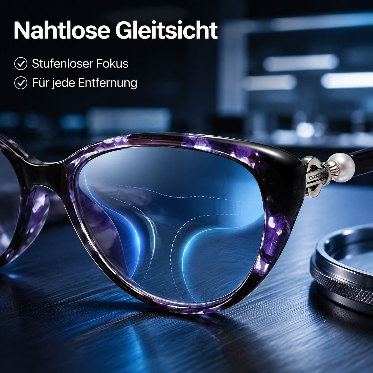 Intelligente Lesebrille mit Zoomfunktion für Nah- und Fernsicht