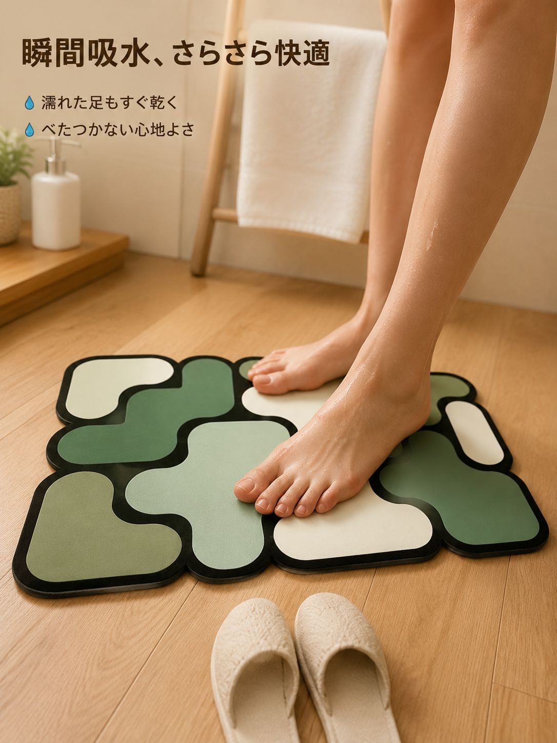 カラフルなバスマット