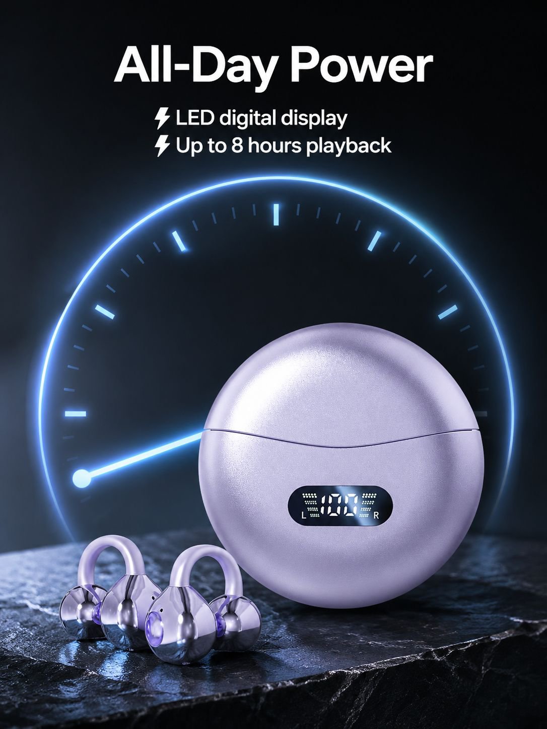 Smart AI translation ear clip worn on the ear
