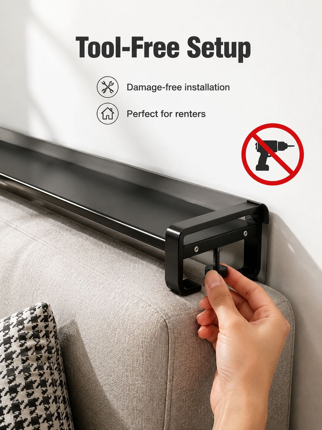Sofa back shelf, wall-mounted shelf, display shelf, bedside gap shelf, narrow bedside storage shelf