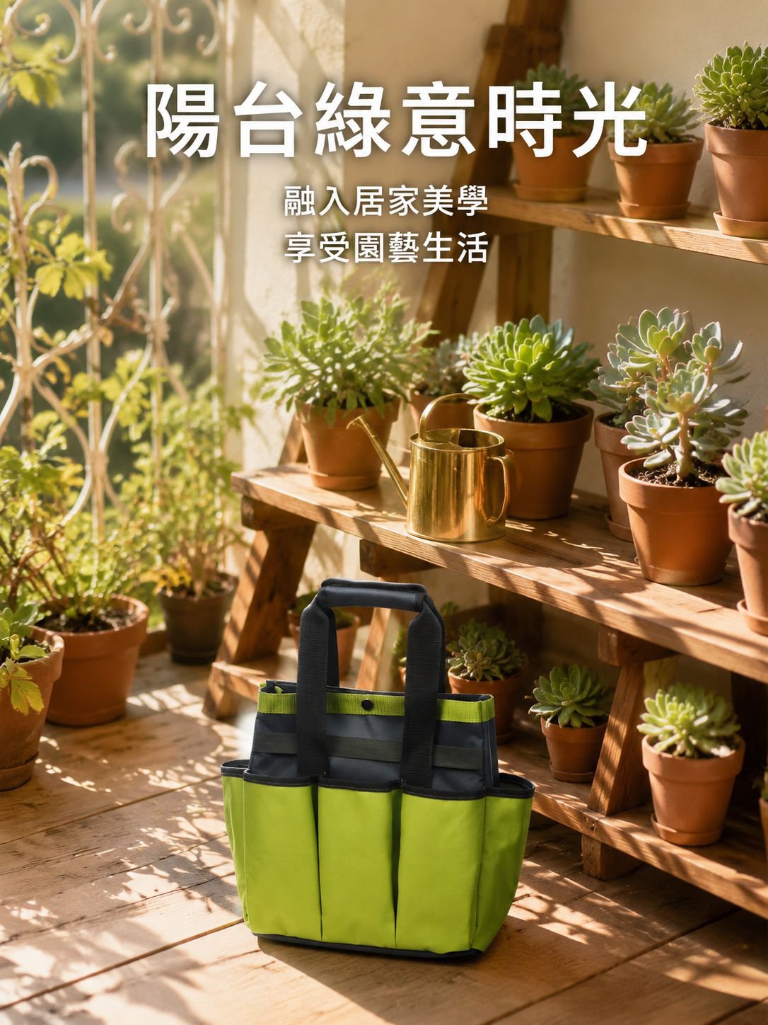 園藝工具托特包 多口袋家用收納袋 園藝工具包（不含工具）