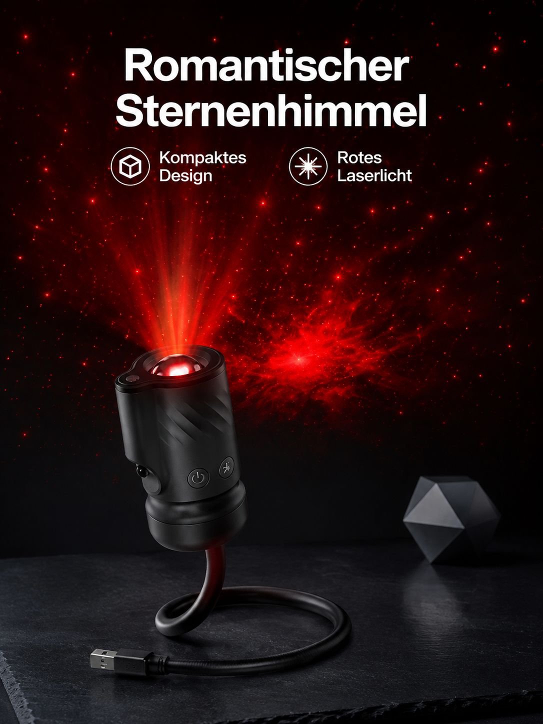 USB Sternenprojektor Nachtlicht für Auto und Zuhause, romantische Atmosphäre Lampe