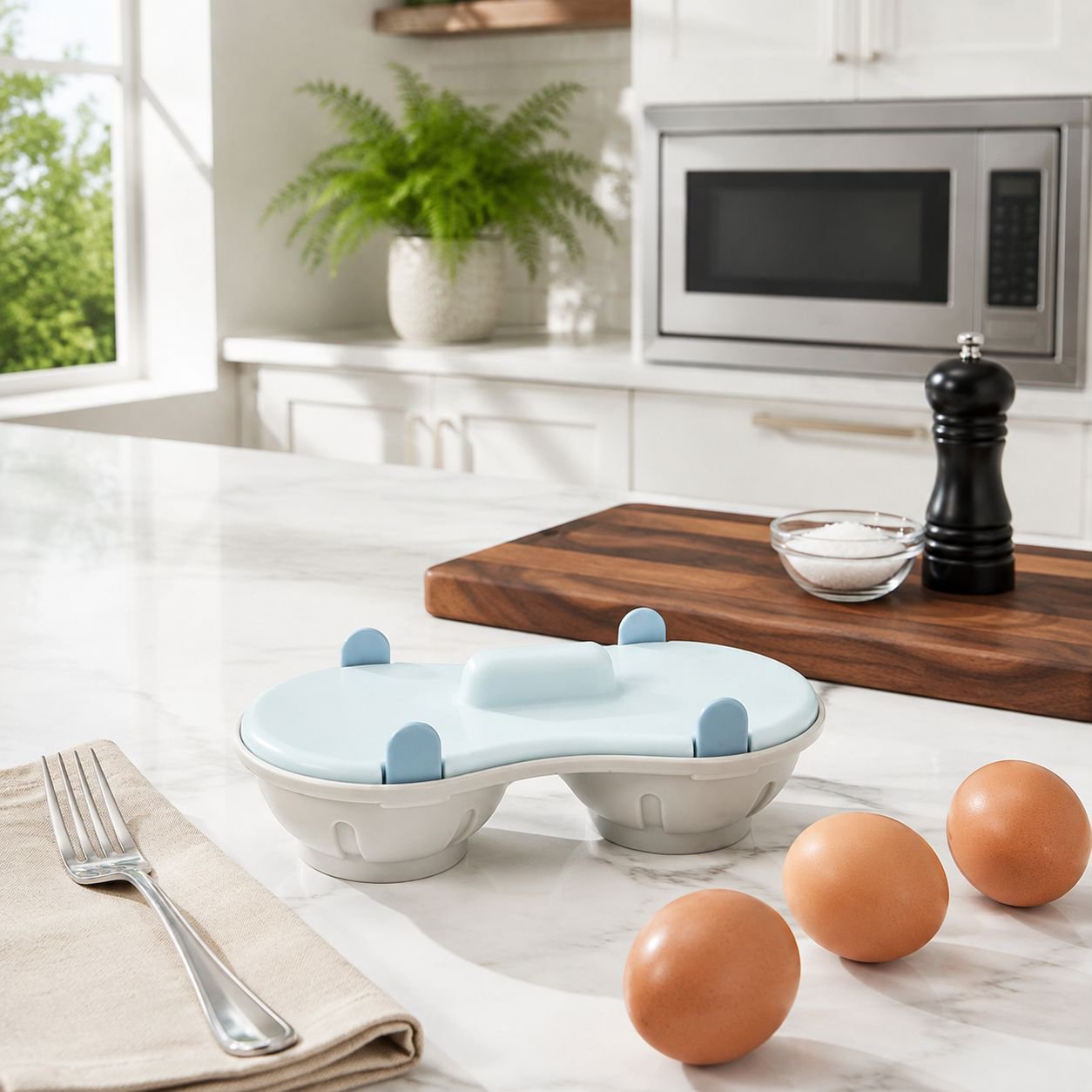 Microwave Egg Cooker, Steamed Egg Box, Creative Kitchen Gadgets, Egg Cooker, Boiled Eggs, Low-Fat Fi