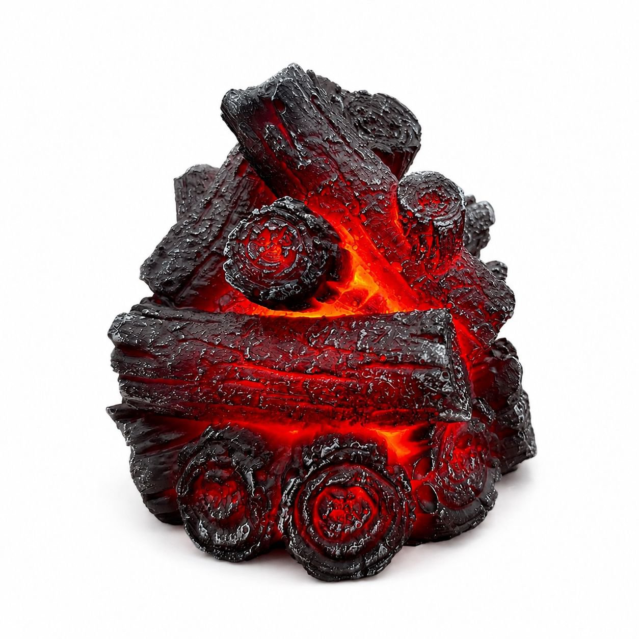 Battery-Powered Resin Charcoal Pile LED Flame Ambient Light C