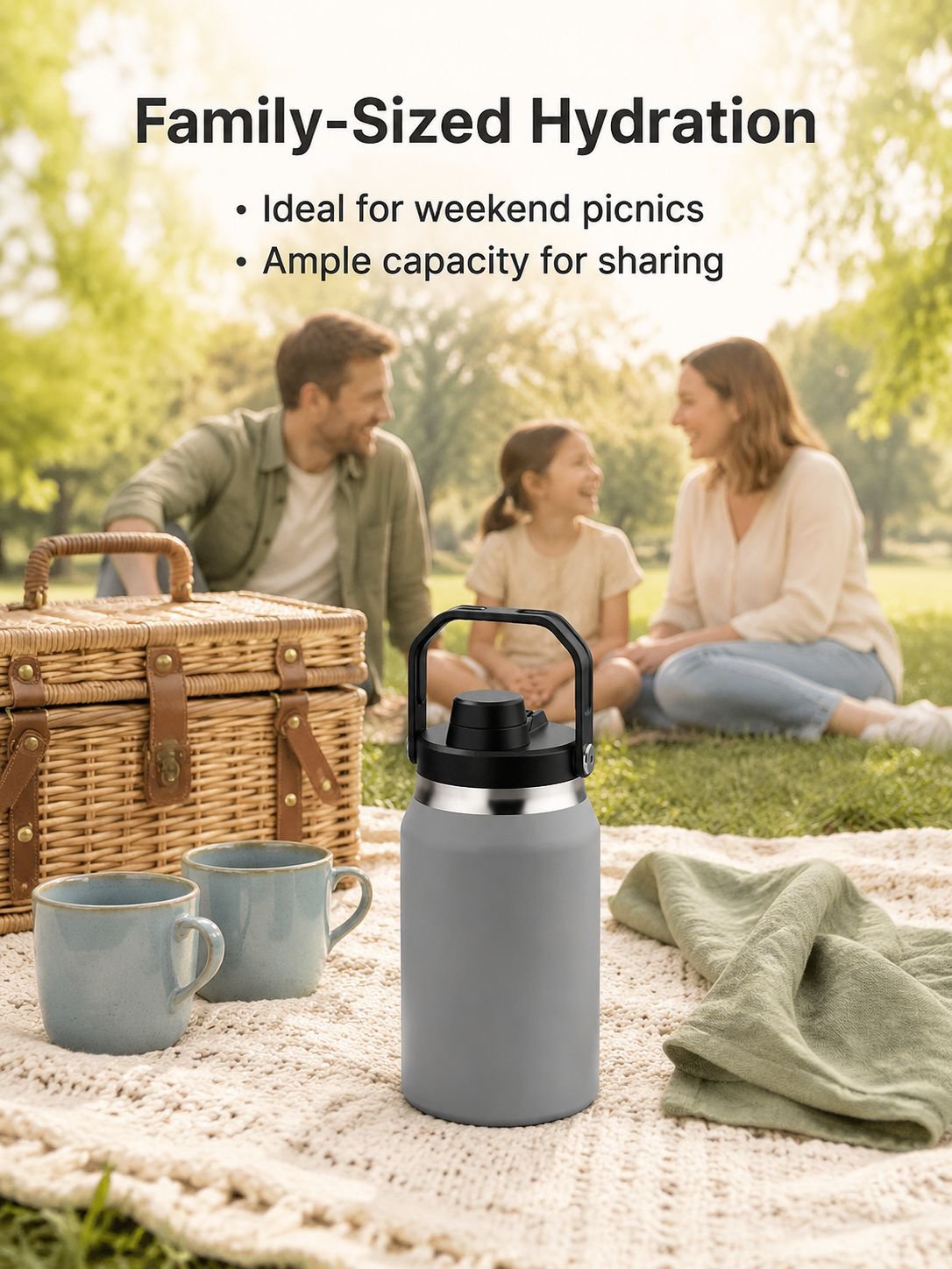 Portable Outdoor Straw Water Bottle & Car Ice Bucket