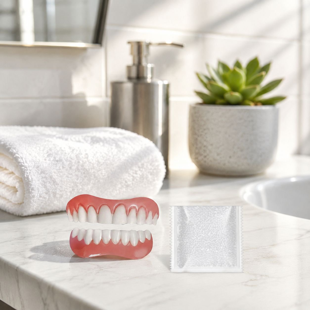 Comfortable and Aesthetic Denture Cosmetic Kit, Seamless Fit for Improved Smile