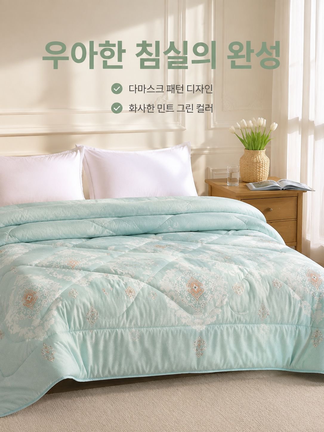 도톰한 사계절 실크 이불