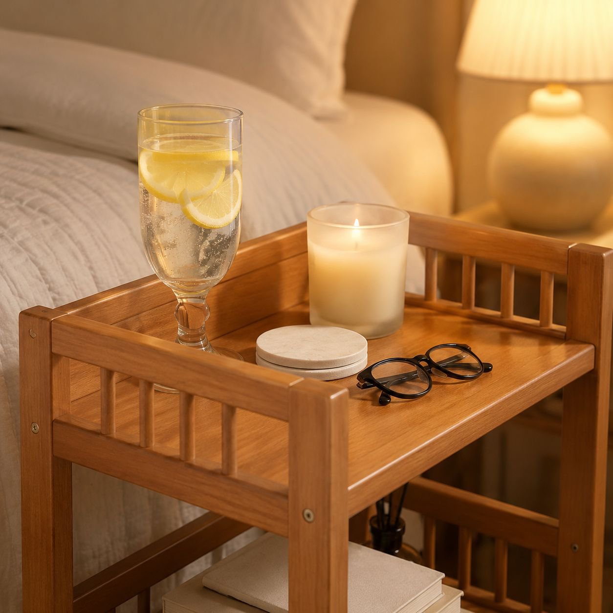 Elegant solid wood tea table for home