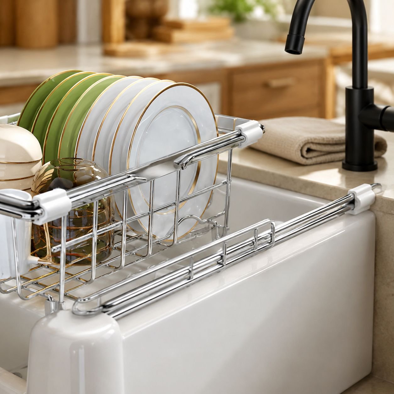 Multi-functional Sink Dish & Utensil Organizer