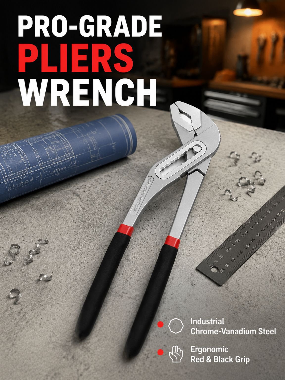 Large opening pliers wrench