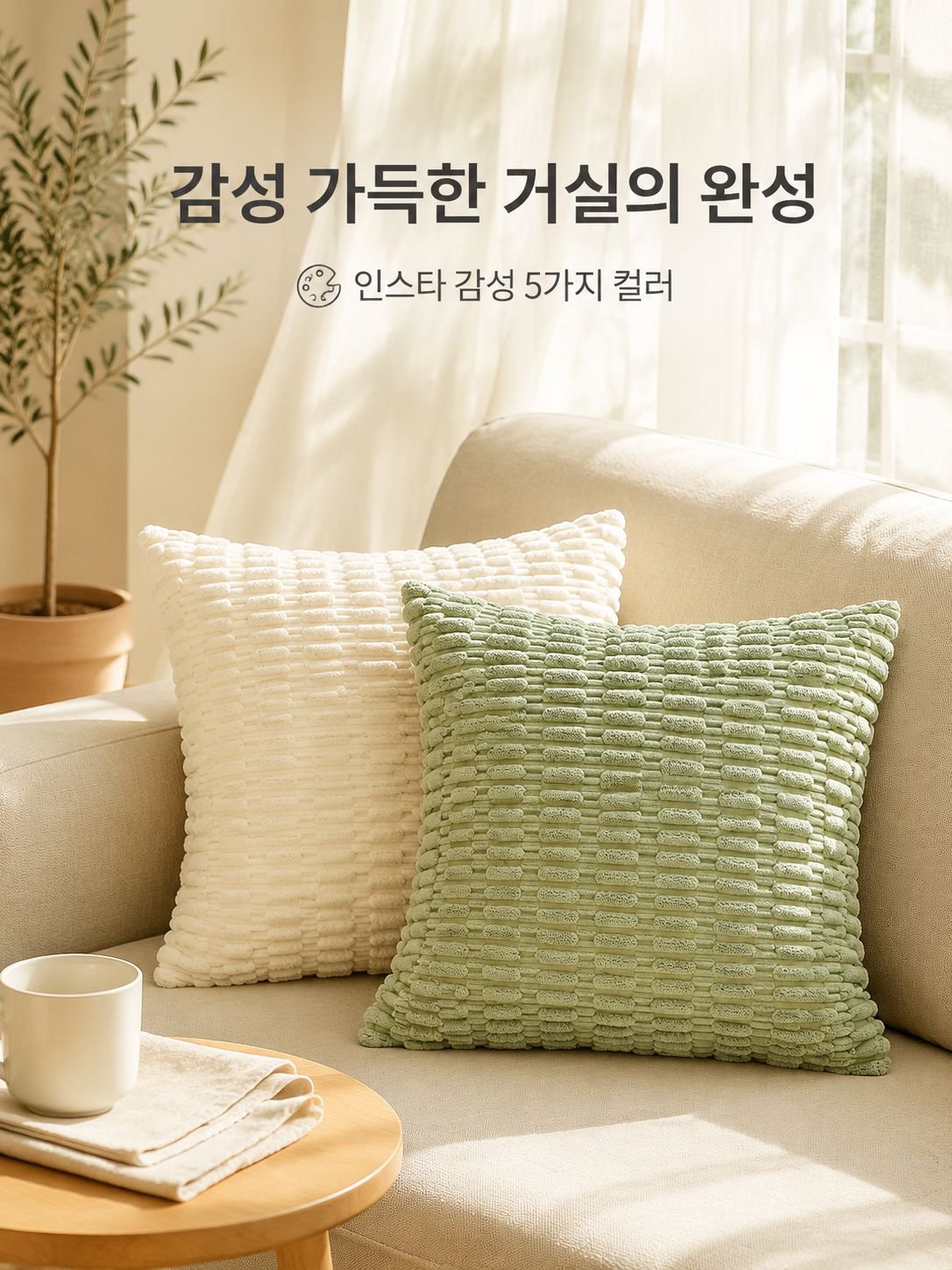 폭발적인 내장 입체 무늬 코듀로이 쿠션
