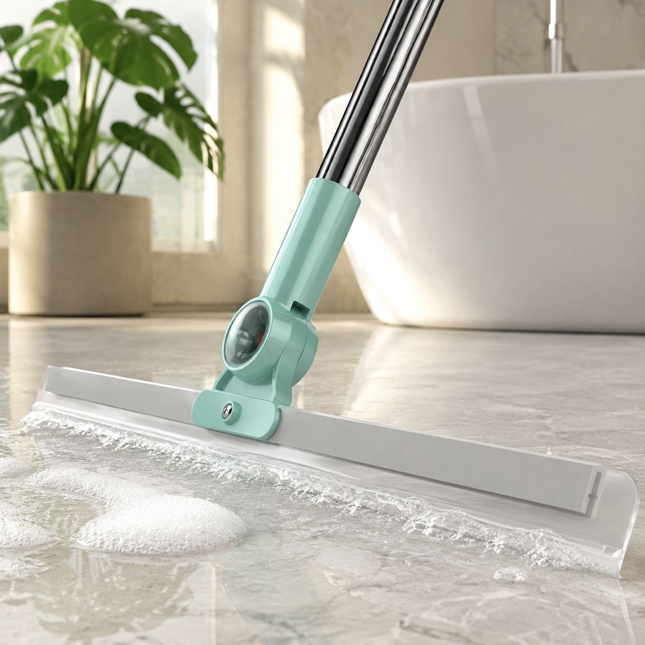 Silicone bathroom broom for water scraping on tiles