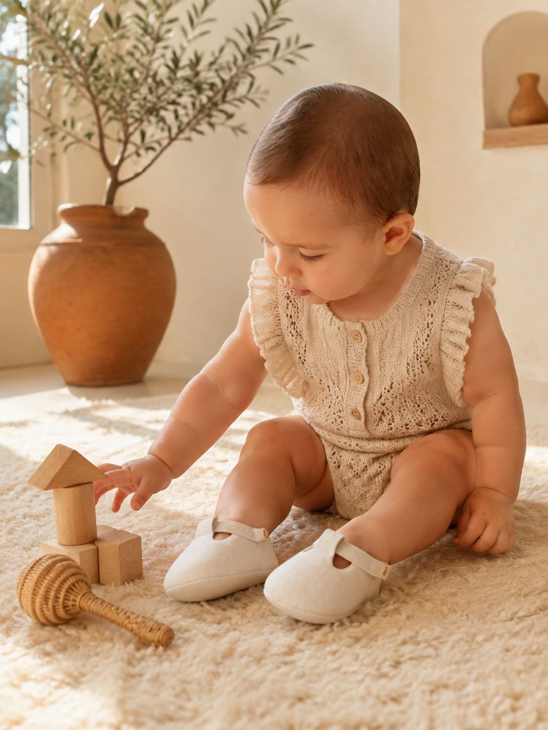 Zapatos de suela blanda para bebés antes de aprender a caminar
