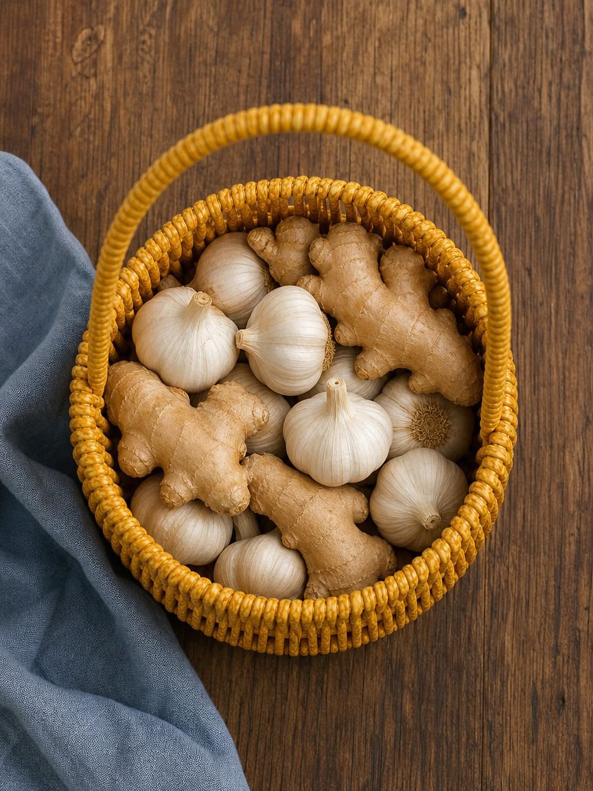 Decorative and functional wall basket for kitchen use