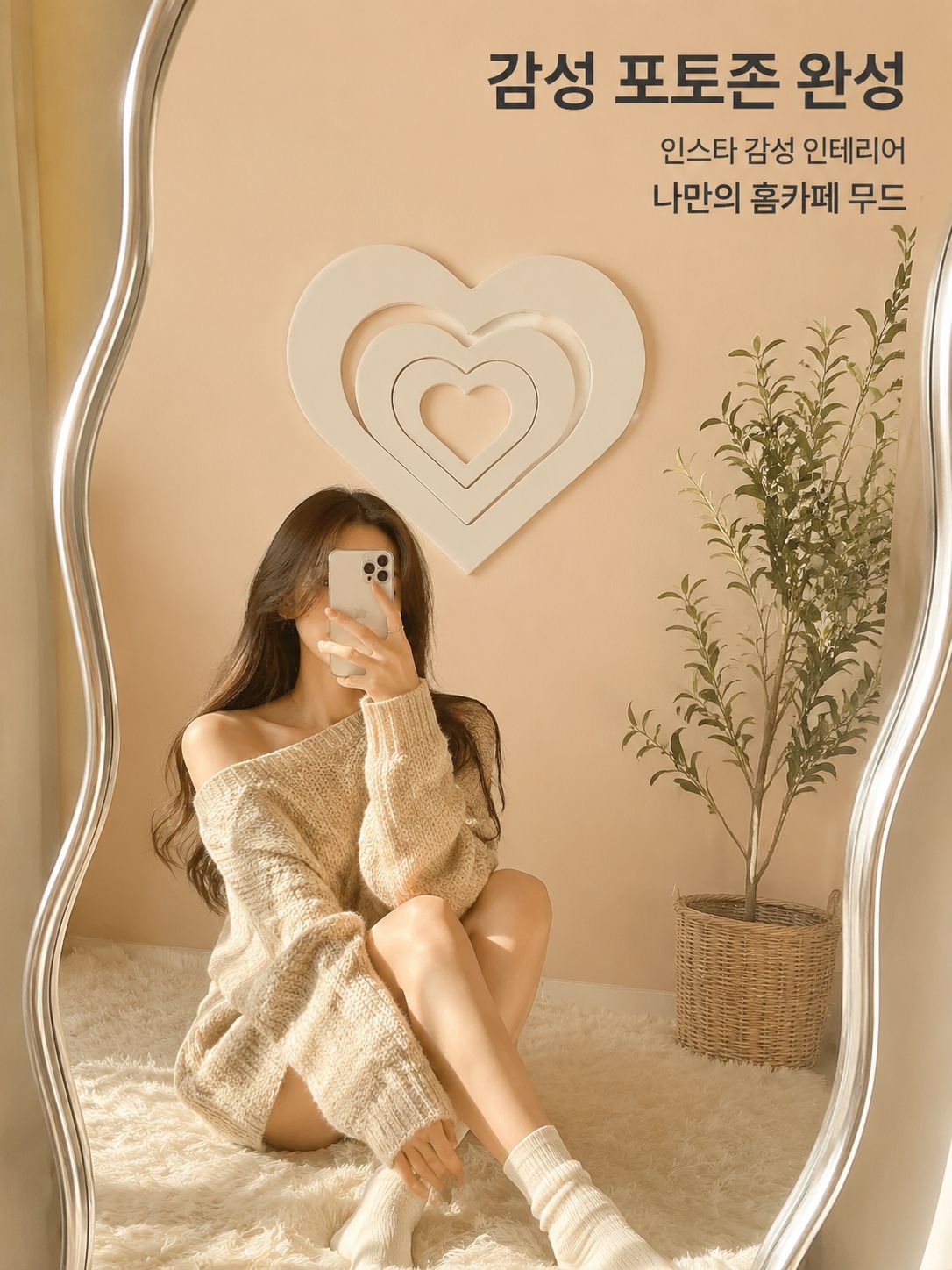 하얀 하트 모양 장식