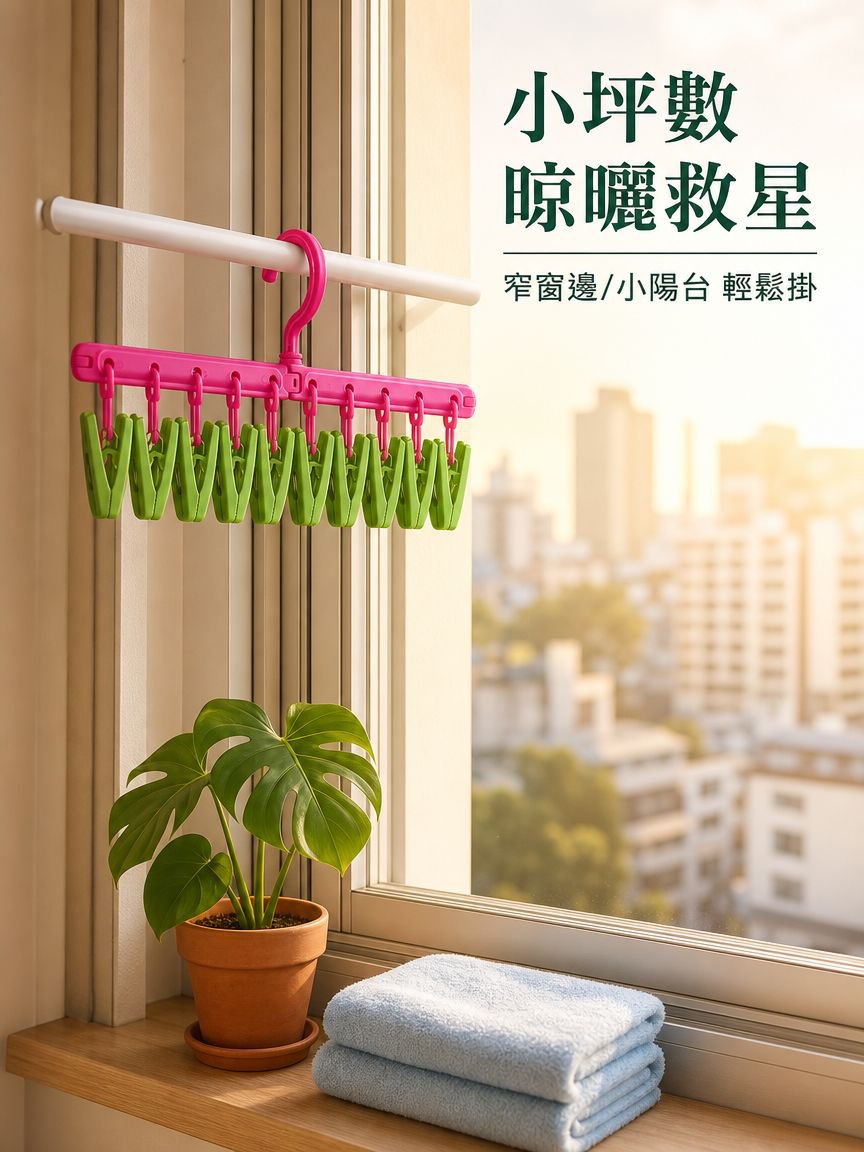 多功能摺疊防風曬衣架