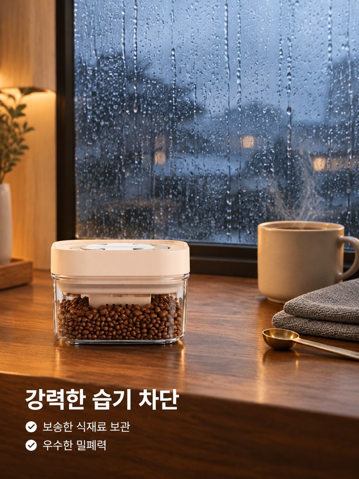 밀폐형 커피 원두 저장통