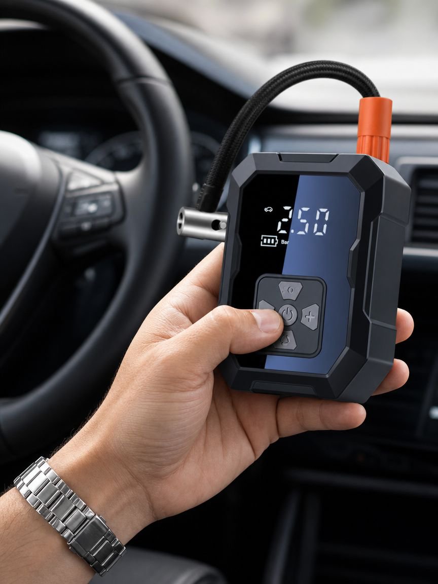 Bomba de aire inteligente con pantalla digital y carga USB