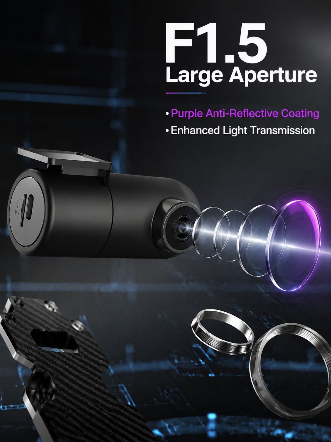 Starlight Night Vision USB Car Camera with HD recording