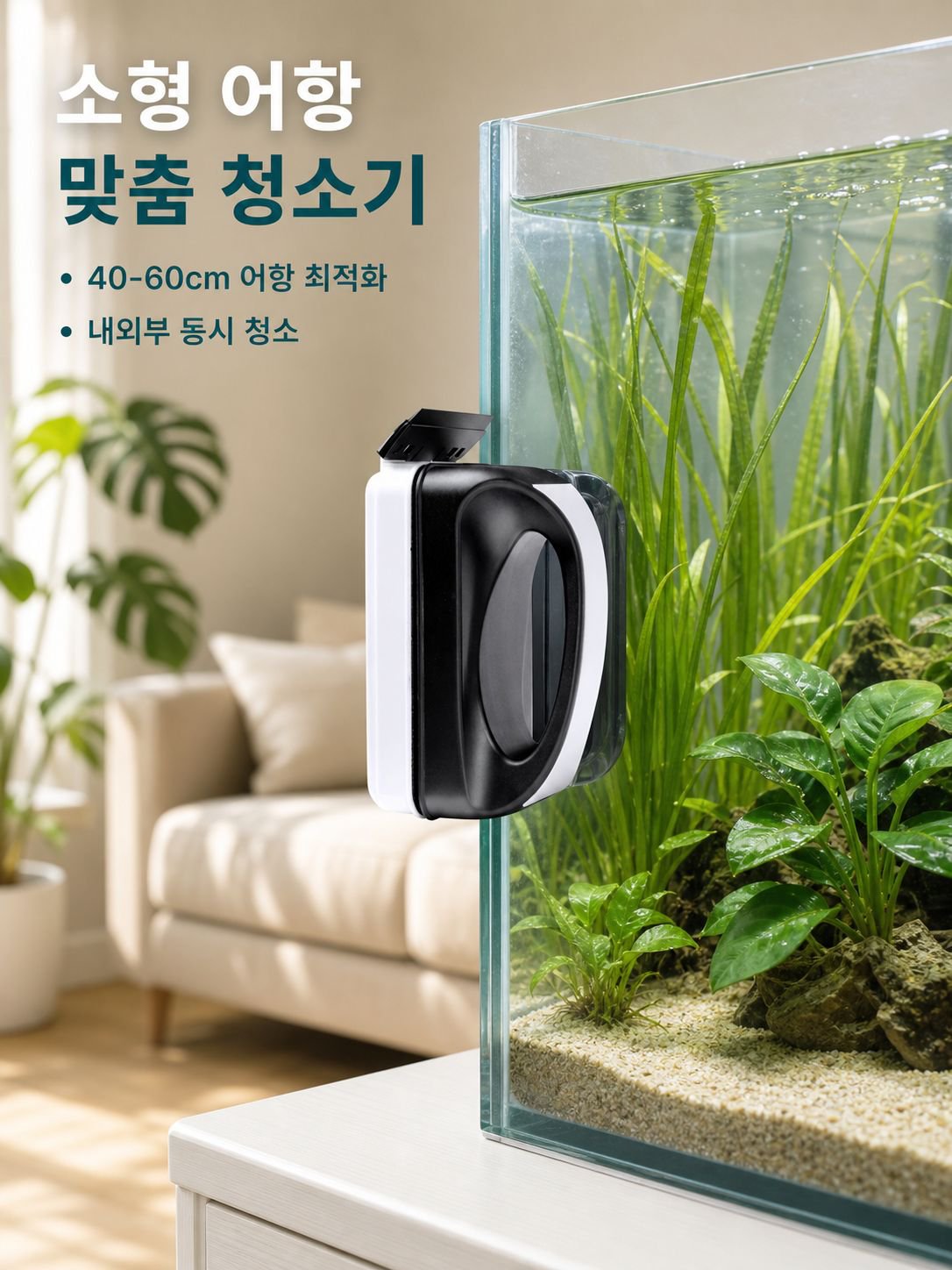 어항 스크레이퍼 자석 브러시 청소 도구 유리 지우개 이끼 제거 칼