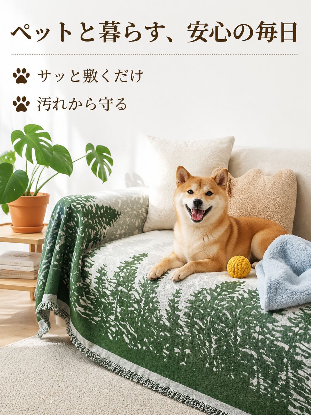 シニールの四季折々のソファタオル