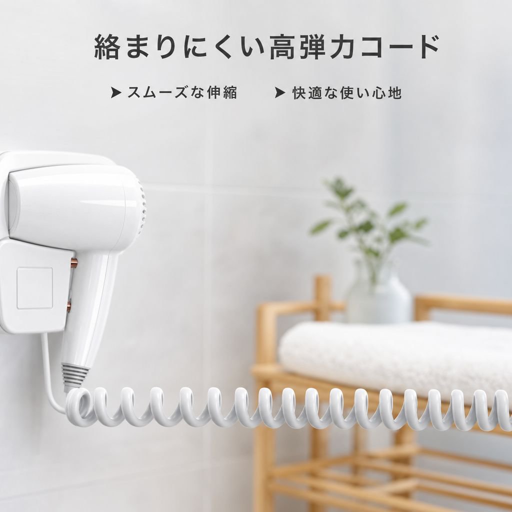 穴あけ不要設置 壁掛け式 大出力ヘアドライヤー
