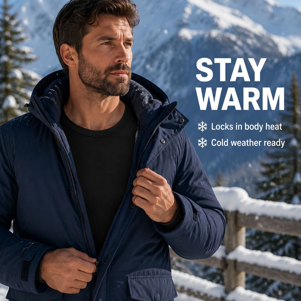 Men's Derong Cold-Resistant Thermal Underwear Top and Bottom Set