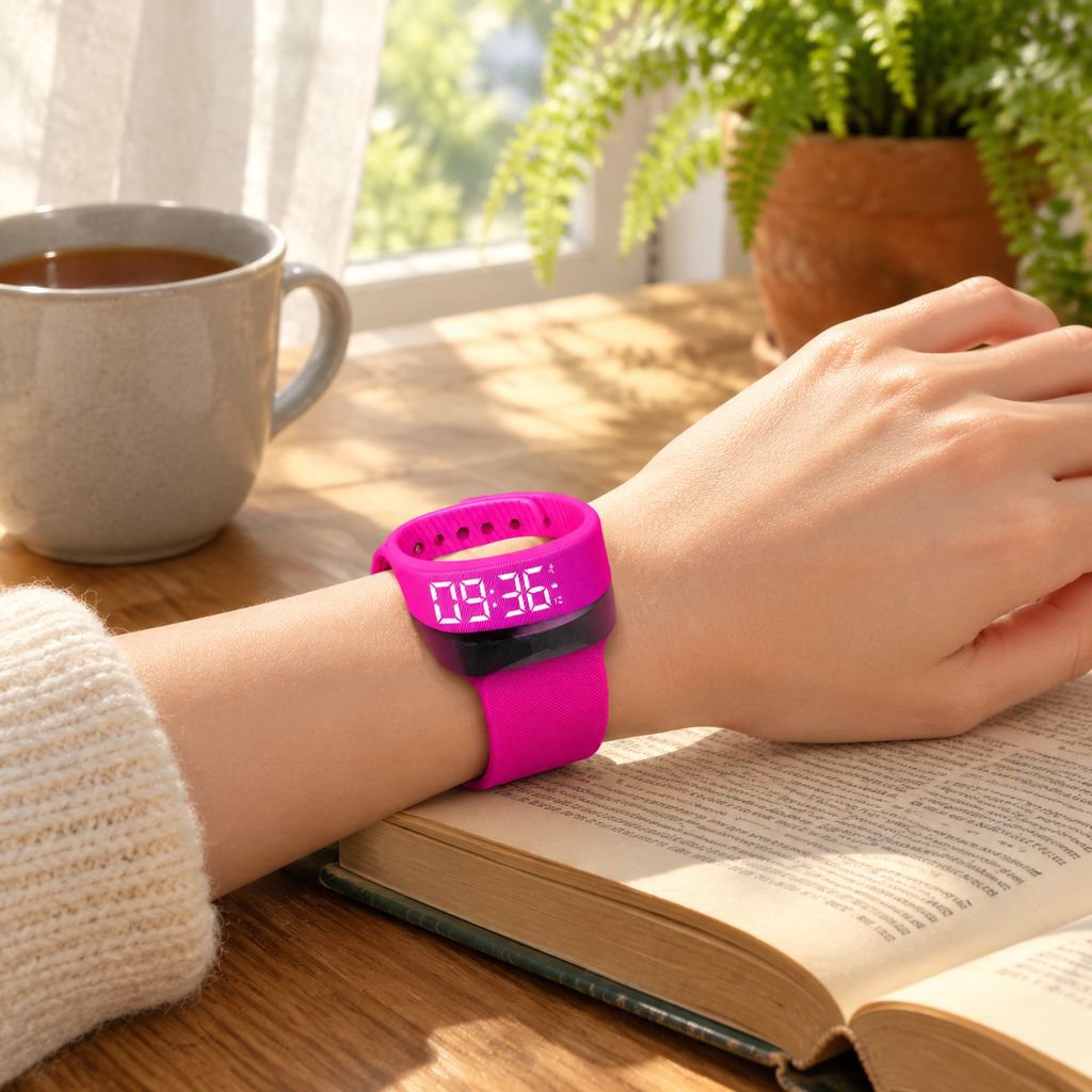 Fitness smartwatch showing heart rate monitoring