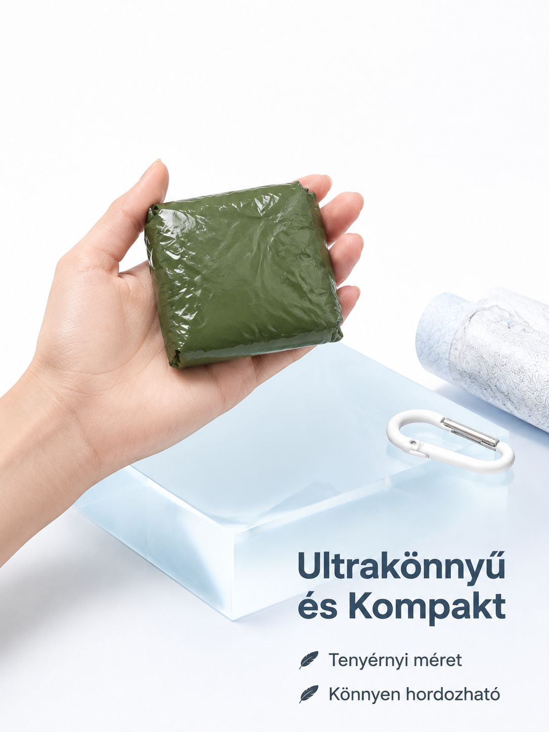 Kemping vészhelyzeti meleg, vízálló, kapucnis köpeny stílusú mentőhordozható esőkabát