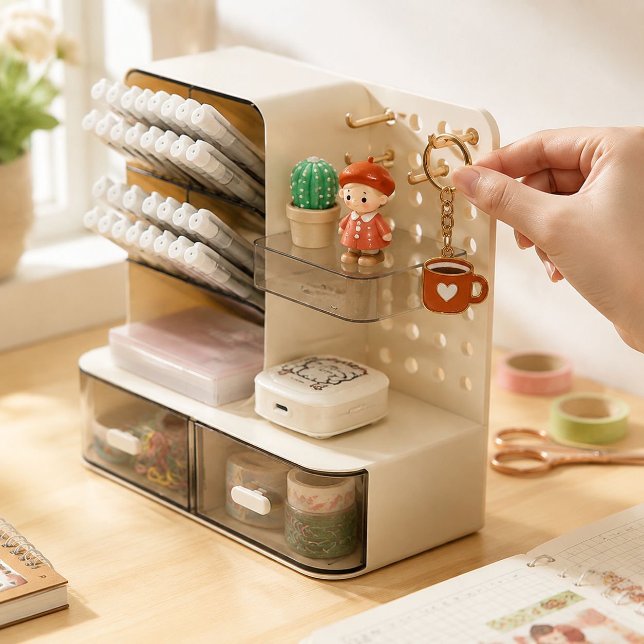 Desk Pegboard Pen Holder Stationery Organizer Magic
